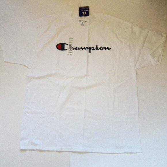 New Champion White Short Sleeve Classic Jersey Screen Print T-Shirt Men US XXL - Picture 3 of 12